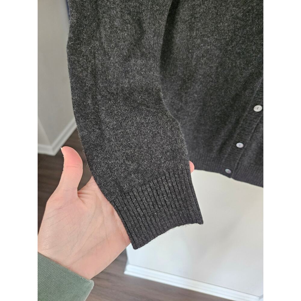 Mark Shale Charcoal Gray 100% Cashmere Button Cardigan Size Medium - Picture 4 of 7